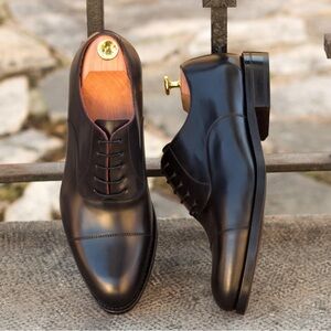 ADORSI Classic Black Leather Oxford Shoes size 14